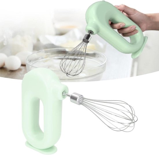 Draadloze Elektrische Mixer - Oplaadbare Handmixer - Bakken Thuis - 4 Snelheden Instelbaar - 367 g - Groen