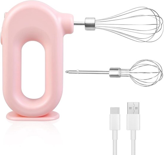 Draadloze Garde - Elektrische Mixer USB - Bakken en Mixen - 4 Snelheden - Compact Formaat - Roze