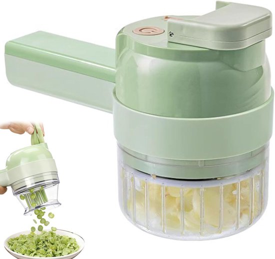Draadloze Groentehakker - Keukenmachine Mini - Snel Ingrediënten Snijden - One-Touch Bediening - 20.5 cm - Wit