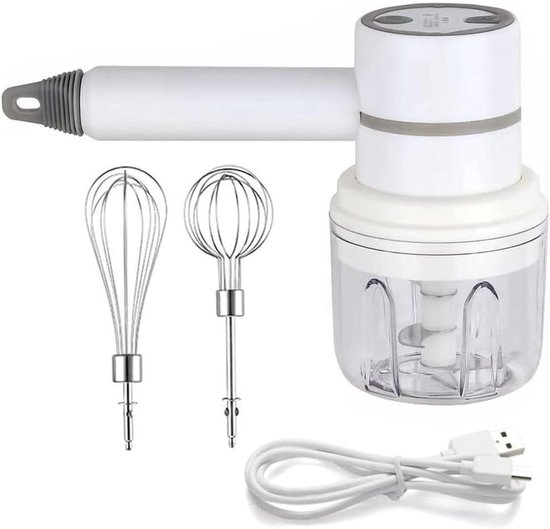 Draadloze Handmixer - Elektrische Blender - Keuken Assistent - Draagbare Multi-Food Klopper - 500 Gram - Wit van Merkloos