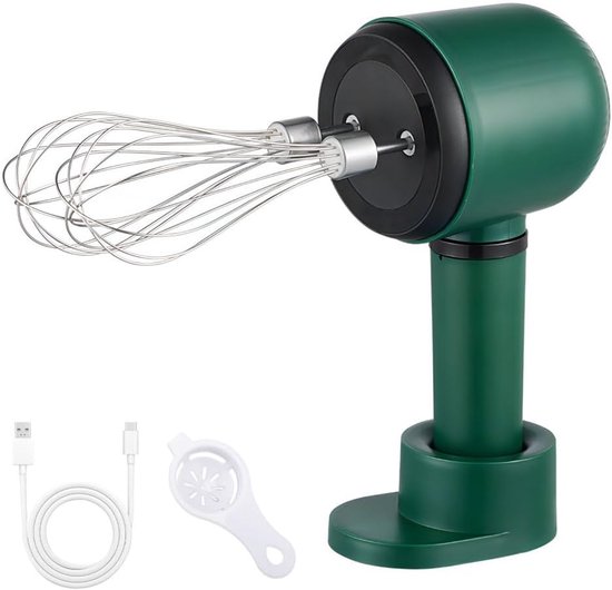 Draadloze Handmixer - Elektrische Klopper - Beslag Maken - 3 Snelheden USB Opladen - 10 x 6 x 20 cm