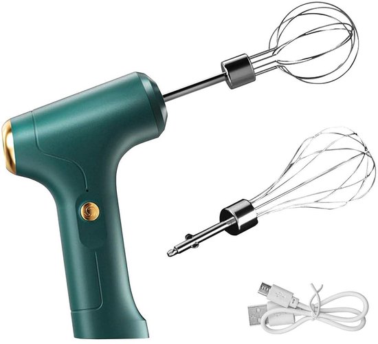 Draadloze Handmixer - Elektrische Klopper - Keuken Bakken - USB Oplaadbaar - 0.2 Kilogram - Groen