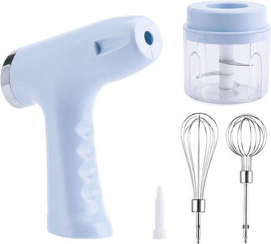 Draadloze handmixer - Elektrische klopper - Keukenwerkzaamheden - 5 snelheden instelbaar - Compact ontwerp - Blauw
