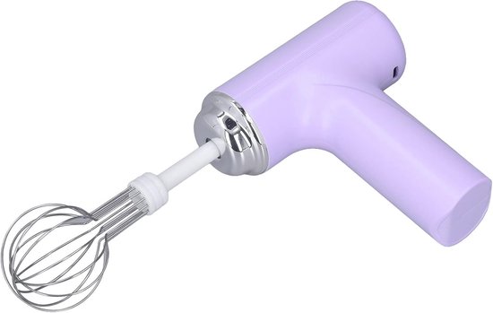 Draadloze Handmixer - Elektrische Klopper - Room Eieren Mixen - Drie Snelheden - 17 x 12 x 5 cm - Paars van Merkloos