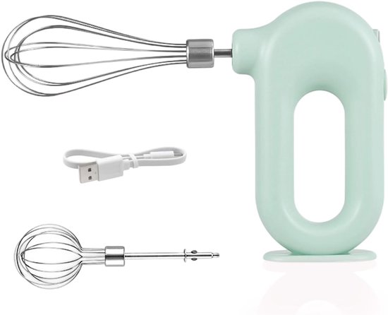Draadloze Handmixer – Elektrische Mini Garde met 4 Snelheden – Handgarde voor Eieren, Melk, Saus en Beslag – Groen van QTTVBTNA
