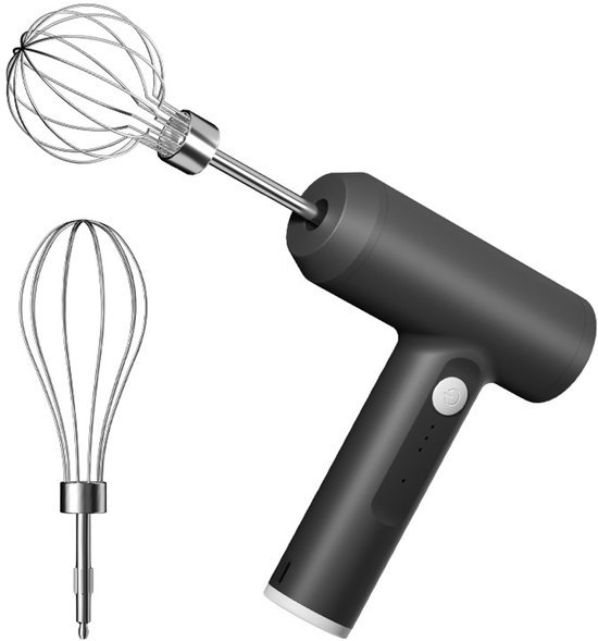 Draadloze handmixer, halfautomatische werking, oplaadbaar via USB, multifunctioneel, Geschikt voor thuisgebruik en ideaal als multifunctioneel keukenhulpmiddel Geschikt voor het maken van smoothies en het opschuimen van melk (zwart). van Merkloos