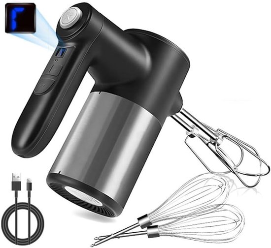 Draadloze Handmixer - Keukenmixer Elektrisch - Bakken En Klutsen - Digitaal Display 7 Snelheden