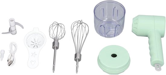Draadloze Handmixer - Keukenmixer Garde - Bakken En Koken - 3 Snelheden Instelbaar - 18 cm - Groen