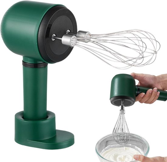 Draadloze Handmixer - Keukenmixer Opladen - Snel Beslag Maken - 3 Snelheden Instelbaar - 9.5 cm Hoog - Wit van Merkloos