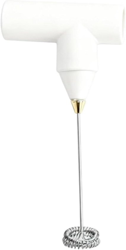Draadloze Handmixer - Melkschuimer Keukenmixer - Bakken en Dranken Maken - Roestvrijstalen Opzetstukken - 23 cm - Wit
