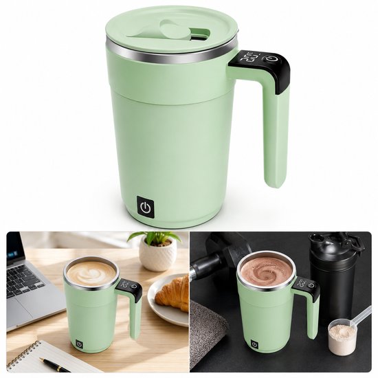 Draadloze handmixer met mengkom - automatische magnetische roerder, voor eiwitshakes, koffie en melkdranken, praktisch en eenvoudig in gebruik