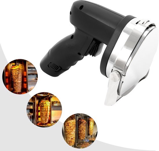 Draadloze Kebabsnijder - Zwart - 80W - Metaal - Ergonomisch Handvat - Voor Kebab En Gyros