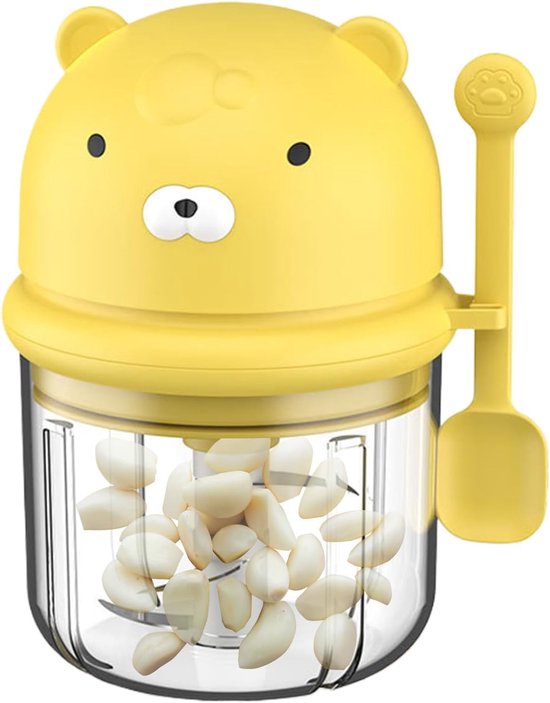 Draadloze Keukenmachine - Mini Hakker Groente - Maaltijden Bereiden - Efficiënte Elektrische Prestaties - 350 ml - Geel