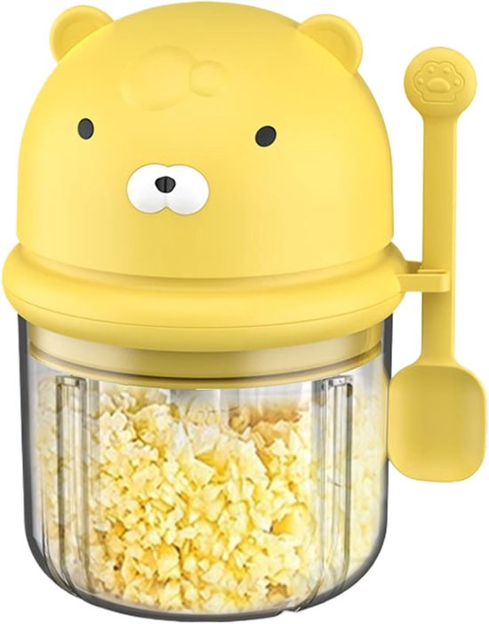 Draadloze Keukenmachine - Mini Hakmolen - Snel Ingrediënten Snijden - Efficiënte Motor - 350 ml Capaciteit - Geel