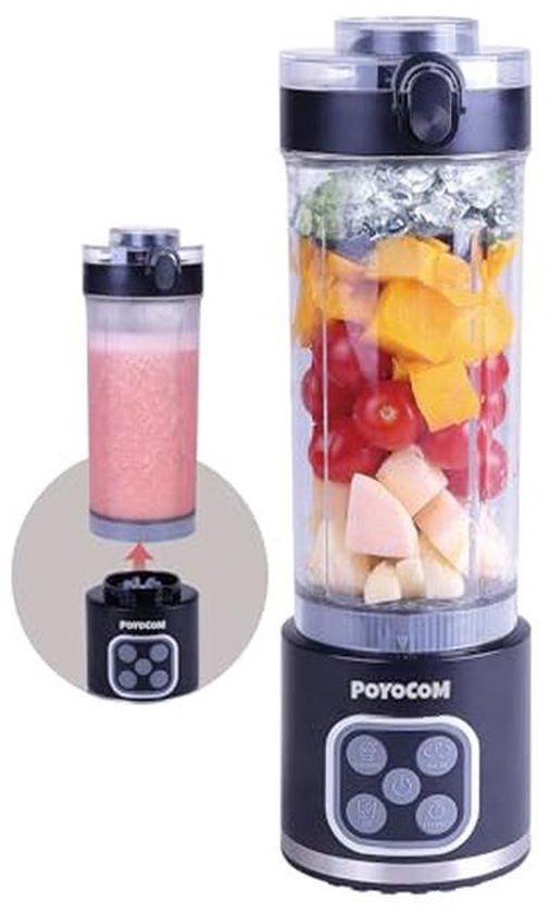 Draadloze Mini Blender 25 oz - Draagbare Blender voor Smoothies en Bevroren Dranken, USB-C Oplaadbaar, Lekvrij van Merkloos