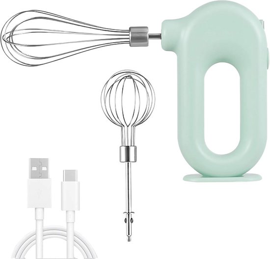 Draadloze Mini Handmixer met 4 Snelheden - Oplaadbare Elektrische Eiklopper van Merkloos