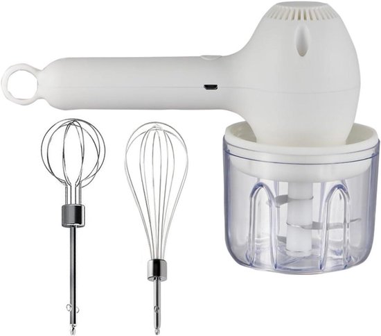 Draadloze Mixer - Eierklopper Chopper - Keuken Assistent - 30W Krachtige Motor - 25 x 15 x 8 cm - Wit