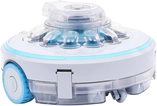 Draadloze Robotachtige Zwembadreiniger Intelligente Reinigingsmachine 27W met Schrobborstels, Krachtig Schrobben, Waterdichte en Niet-schurende Wielen voor Bovengronds Zwembad