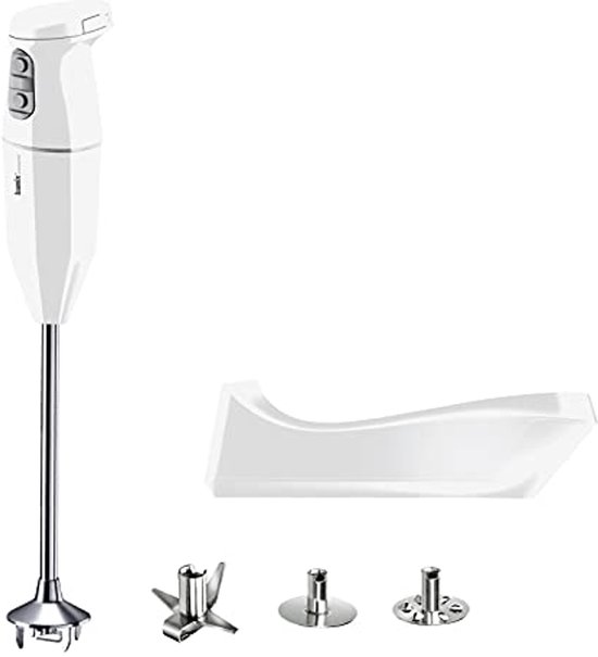 draadloze staafmixer set met laadstation - 250 watt, 3 standen, RVS opzetstukken, ideaal voor smoothies en dips van Merkloos