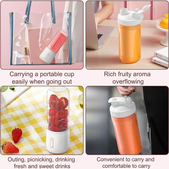 Draagbare 500 ml mini-mixer blender voor smoothies en shakes - fruit- en groentesapcentrifuge voor persoonlijke effectieve blending on the go van CRANDDI