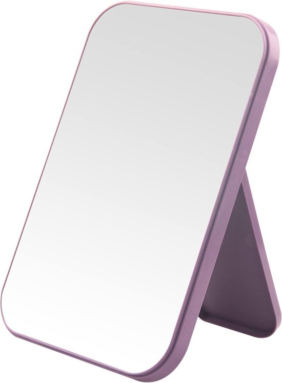 Draagbare 8-inch make-up spiegel voor bureau en wand, vierkant ontwerp in paars, ideaal voor dagelijks gebruik en schoonheidstips van Merkloos