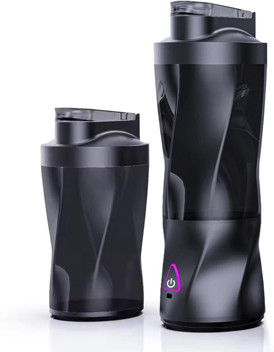 Draagbare blender: 360W krachtige motor, 6000mAh duurzame accu, 685 ml (23 oz) reisblender met anti-verstoppingsmes, BPA-vrij voor shakes en ijs crushen, vers fruitsap/smoothies, thuisgebruik 【Zwart】