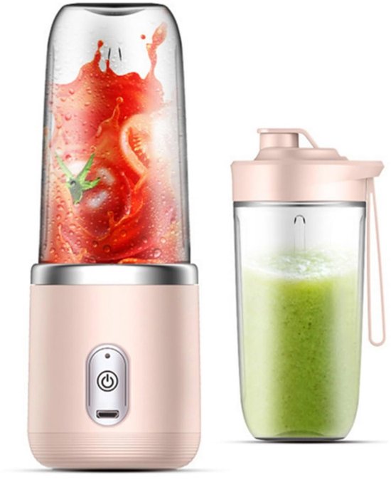 Draagbare blender, 380 ml (13,5 oz) persoonlijke blender Geschikt voor smoothies en milkshakes, 40 watt reisblender, USB-oplaadbare keukenblender, blender van persoonlijk formaat, Geschikt voor thuis, sporten, kantoor en kamperen.