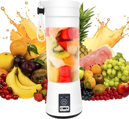 Draagbare Blender 380ML, mixer voor smoothies, krachtige oplaadbare Smoothie-mixer met 6 messen, mini blender voor keuken, kantoor, sportschool van Merkloos