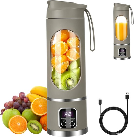 Draagbare blender 450 ml - mini-blender - lekvrij deksel - perfect voor smoothies - SnelShoppen