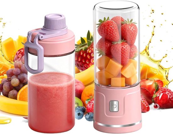Draagbare blender 450 ml, mini-mixer met 38 punten, oplaadbare multifunctionele mixer voor smoothies en sap bereiden