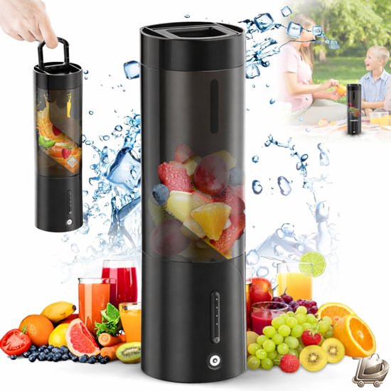 Draagbare Blender - 450ml Persoonlijke Mini Blender - 6 Mesjes - USB Oplaadbaar - Smoothies, Shakes en Babyvoeding - Voor Sport, Gym en Moederdag - Compact en Handzaam van Merkloos