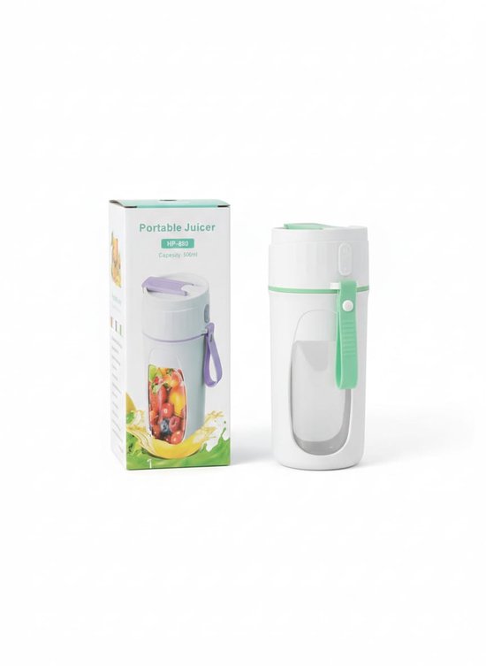 Draagbare Blender 500ML - Krachtige 45W Motor - USB Oplaadbare Smoothie Maker - Mini Juicer To Go - Voor Fruit, Shakes & Babyvoeding - BPA Vrij van Borvat