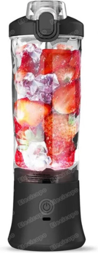 Draagbare Blender - Draadloze Blender - Blender To Go - 6 messen - Smoothies Maker - USB Oplaadbaar - 600 ML - Zwart van MOA
