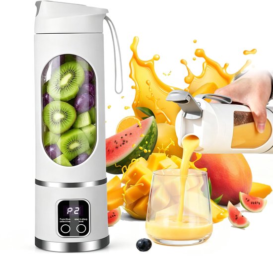 Draagbare Blender met Oplaadbare Batterij en LED-Display