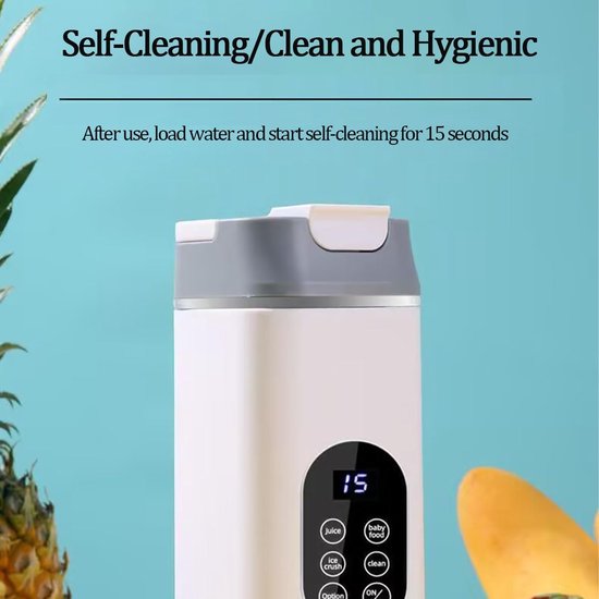 Draagbare blender: Mini-beker met USB-oplaadfunctie - Smoothiebeker met 12 messen - Persoonlijke blender voor smoothies, shakes en fruit