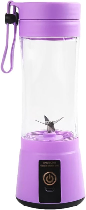 Draagbare Blender - Mini Fruitpers - Gezonde Smoothies Maken - Automatische Reiniging - 400 ml Capaciteit - Paars van Merkloos