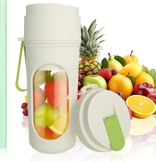 Draagbare Blender - Mini Mixer - Gezonde Dranken Maken - 12 Roestvrijstalen Messen - 450 ml - Groen