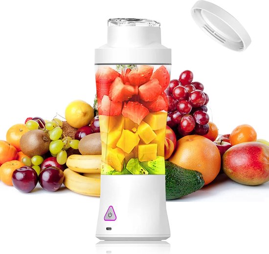 Draagbare Blender - Mini Mixer - Verse Smoothies Maken - Krachtige 6-Blads Motor - 700 ml - Wit