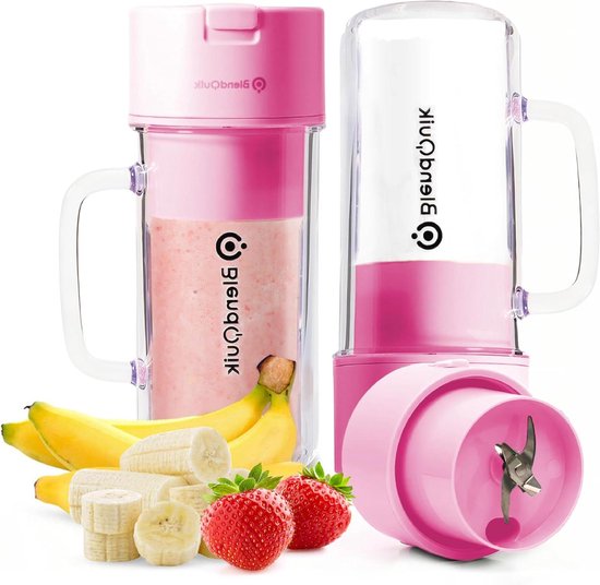 Draagbare Blender - Mini Shaker - Gezonde Drankjes Maken - 10-Blade Systeem - 14oz Capaciteit - Roze