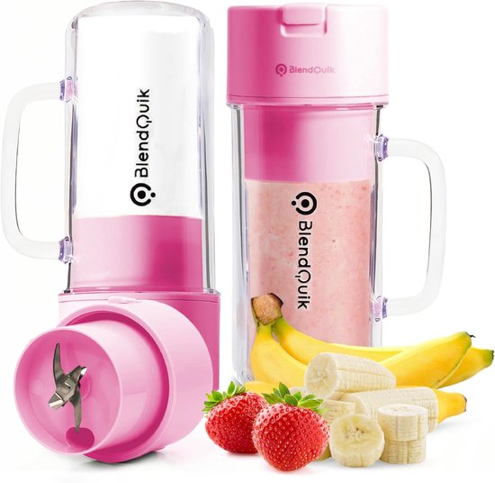 Draagbare Blender - Mini Shaker - Maak Smoothies - Oplaadbaar USB-C - 14oz Capaciteit - Roze van Merkloos