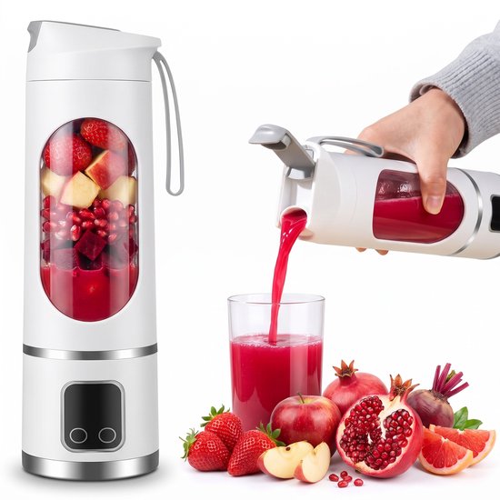 Draagbare Blender - Oplaadbare Sapmaker - Mini Blenderbeker - Draagbare Fruitblender - Voor Thuis, Reizen en Buiten - 450 ml