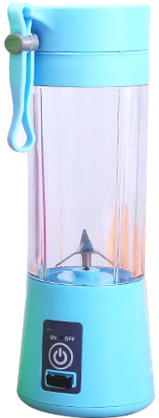 Draagbare blender - perfect voor het maken van smoothies en milkshakes - 380 ml oplaadbaar - geschikt voor sport, werk en reizen -blauw