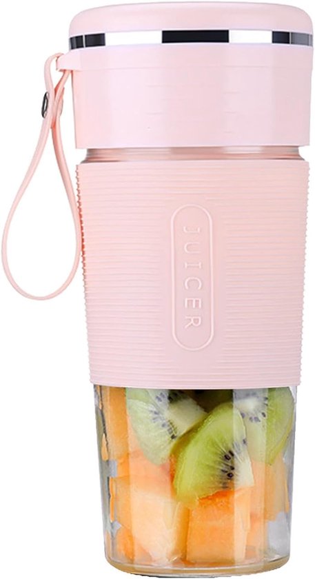 Draagbare Blender - Persoonlijke Sapcentrifuge - Gezonde Drankjes Maken - USB Oplaadbaar Compact - 300 ml Capaciteit - Roze van Merkloos