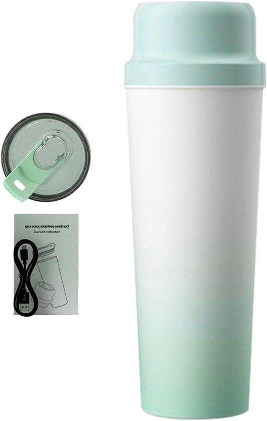 Draagbare Blender - Reis Blender - Gezonde Drankjes Maken - Geïsoleerde Roestvrij Staal - 650 ml - Groen