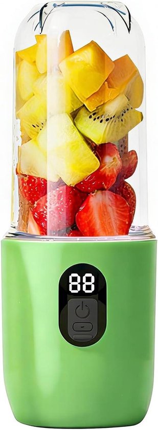 Draagbare Blender - Reis Blender - Smoothies Maken - Hoge Snelheid 20800 RPM - 500 ml - Lichtgroen