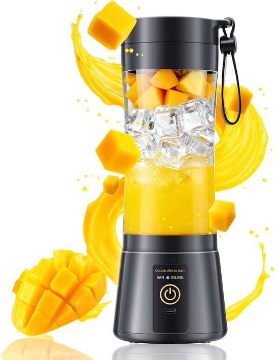 Draagbare Blender - Reissmoothie Mixer - Krachtige Draadloze Juicer - BPA-Vrij Materiaal - 380Ml Capaciteit - 1 Stuk - Voor Sport Reizen En Thuis