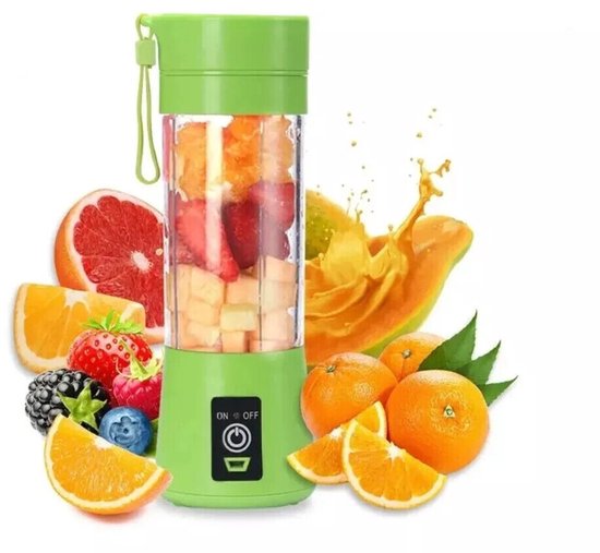 Draagbare blender sapcentrifuge beker USB oplaadbare smoothie blender fruitmachine - Groen van Yolococa