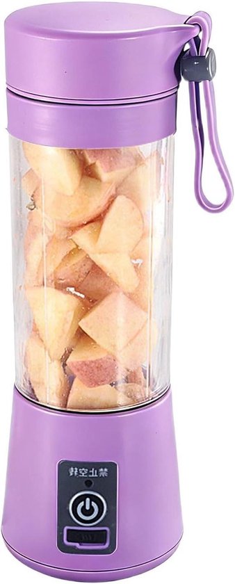 Draagbare Blender - Shake Beker - Verse Drankjes Maken - Lichtgewicht Draagbaar - 27H cm - Paars