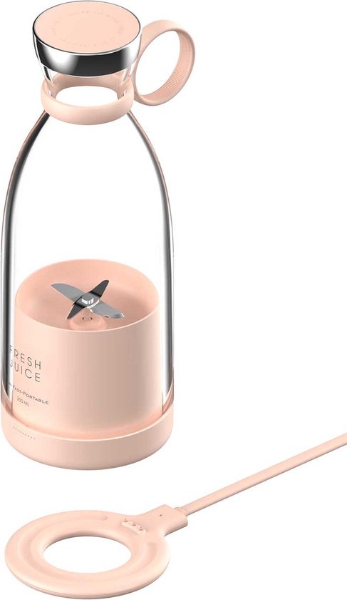 Draagbare blender - smoothie maker - blender to go - oplaadbaar - roze van Blendinettle.