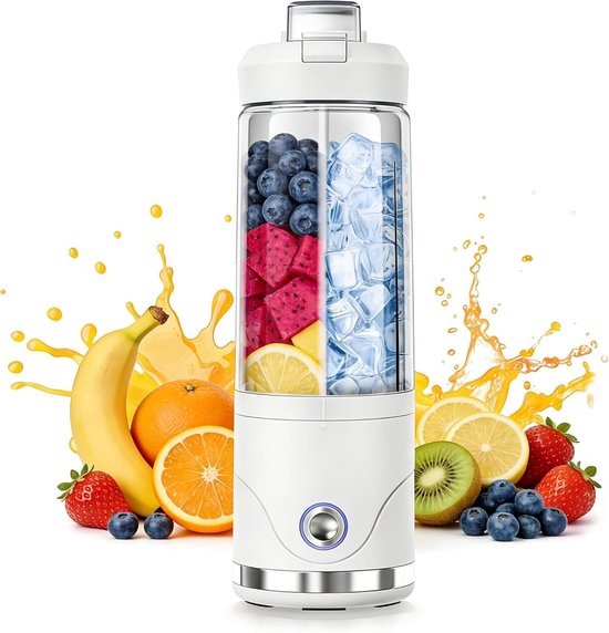 Draagbare Blender - Smoothie Maker - Gezonde Drankjes Maken - Zelfreinigende Functie - 650ml Capaciteit - Wit